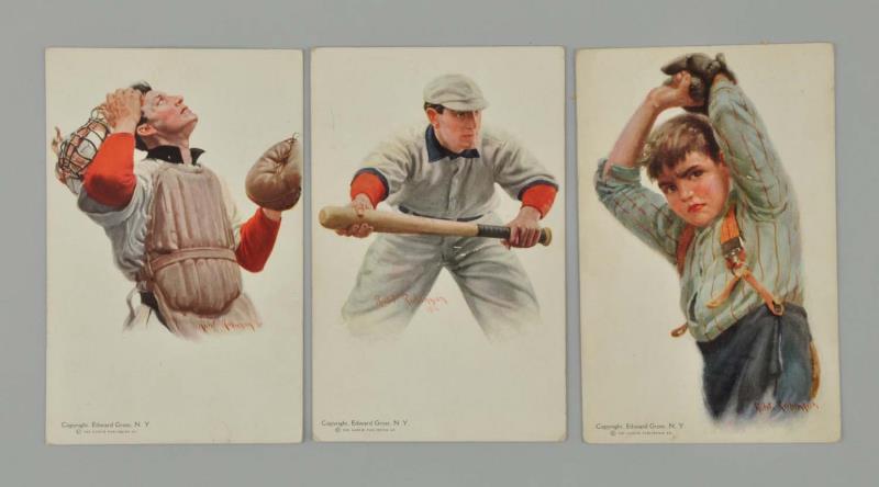 Appraisal: Robert Robinson Series Baseball Player Postcards This lot includes three