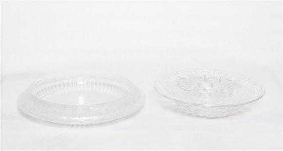 Appraisal: LALIQUE RENE LOT OF TWO BOWLS circa White mould-pressed glass