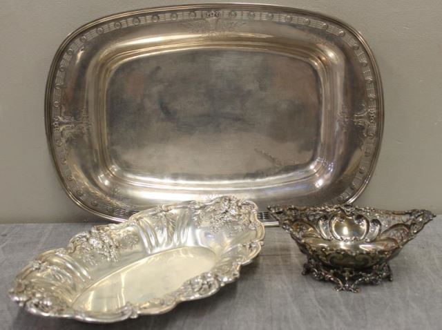 Appraisal: STERLING Miscellaneous Hollow Ware Grouping Includes a Caldwell tray a