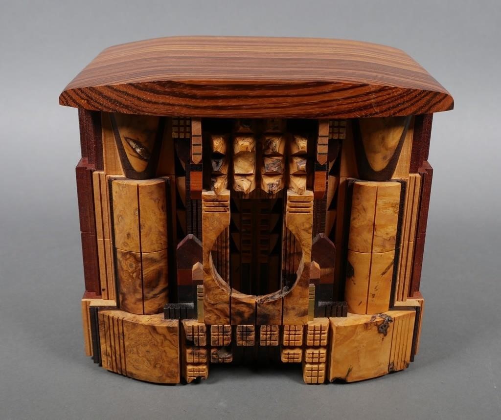 Appraisal: PO SHUN LEONG HANDMADE STUDIO JEWELRY BOXHand carved and assembled