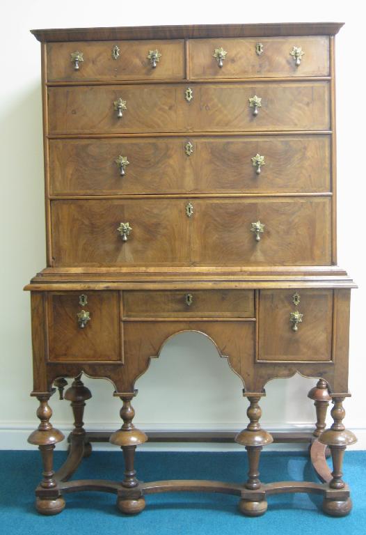 Appraisal: An early th Century walnut Chest on Stand the upper