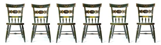 Appraisal: SET OF SIX FANCY CHAIRS Pennsylvania - mixed woods including