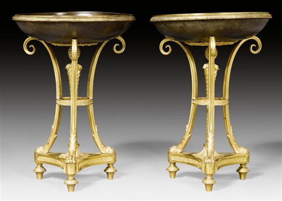 Appraisal: PAIR OF BRULE-PARFUMS A L'ATHENIENNE Empire Paris circa Gilt and