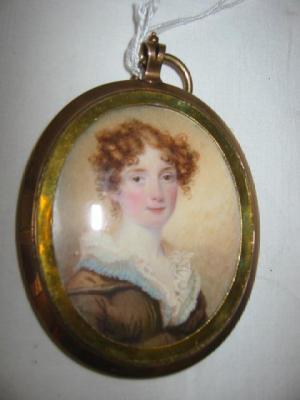 Appraisal: ATTRIBUTED TO THOMAS HARGREAVES A Lady with auburn curly hair