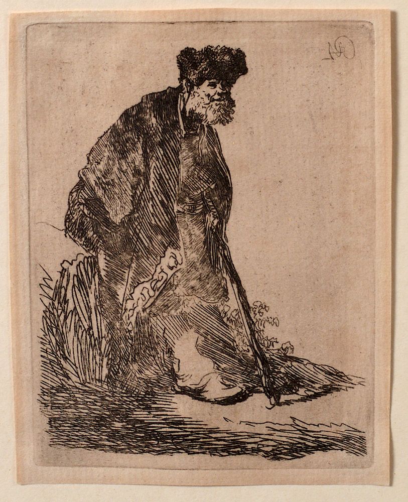 Appraisal: Rembrandt van Rijn 's Etching Man on Banks Rembrandt van