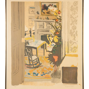 Appraisal: Fairfield Porter American - The Christmas Tree and Fire Place