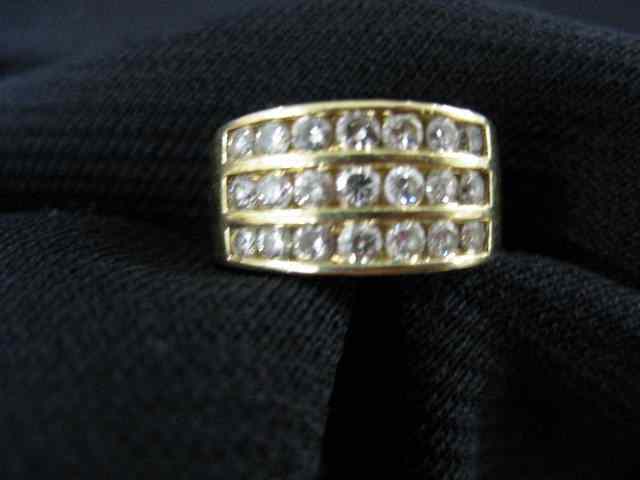 Appraisal: Diamond Ring triple row of diamonds totaling carat in wide