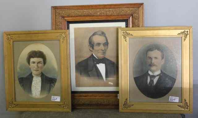 Appraisal: Color Enhanced Photographic Portraits From a storage warehouse Dimensions Approx