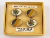 Appraisal: A pair of rolled gold Royal Army Corps cufflinks boxed