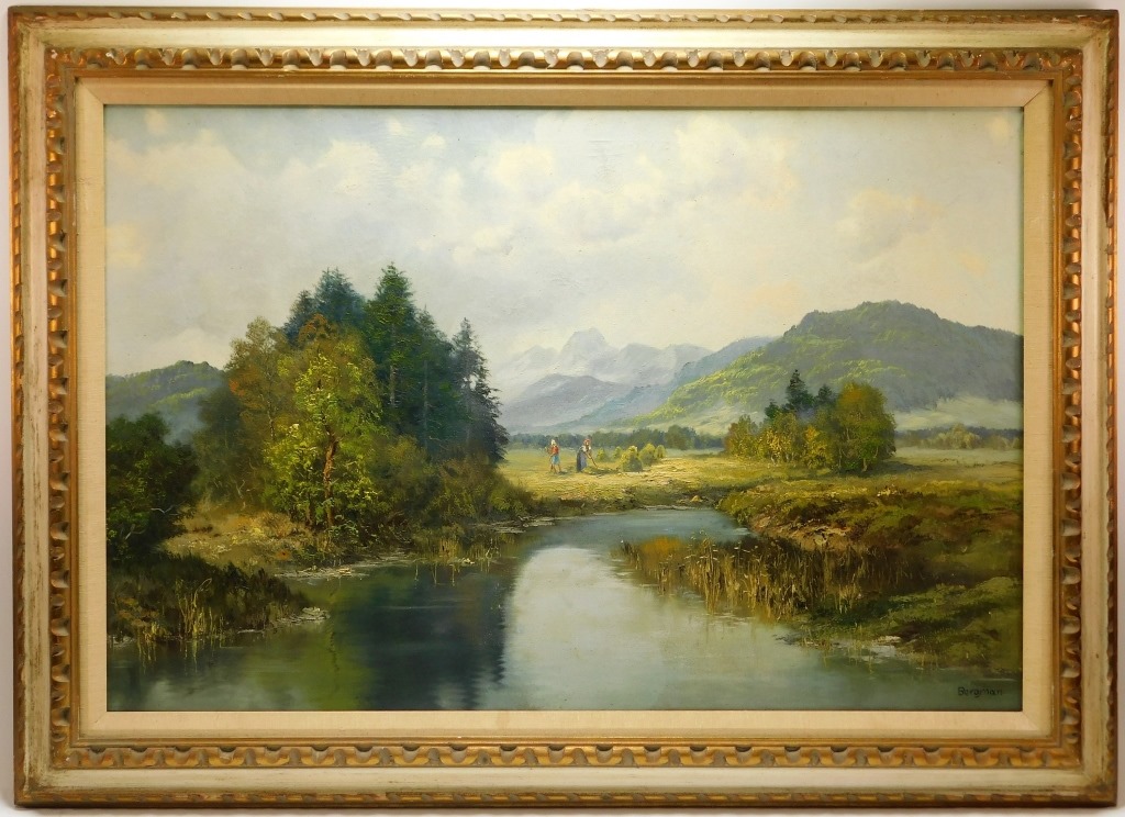 Appraisal: H BERGMAN GERMAN LANDSCAPE PAINTING Germany Early th Century Impressionist