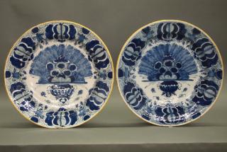 Appraisal: Two th c Delft Chargers Two th Century Dutch Delft