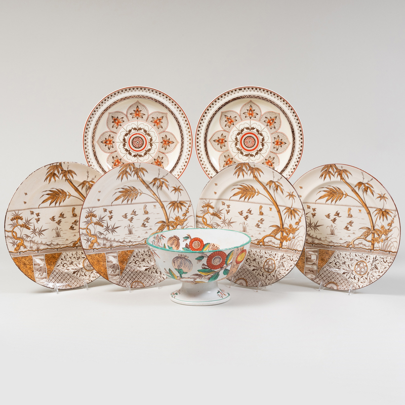 Appraisal: Group of English Aesthetic Transfer Printed Wares Comprising A pair