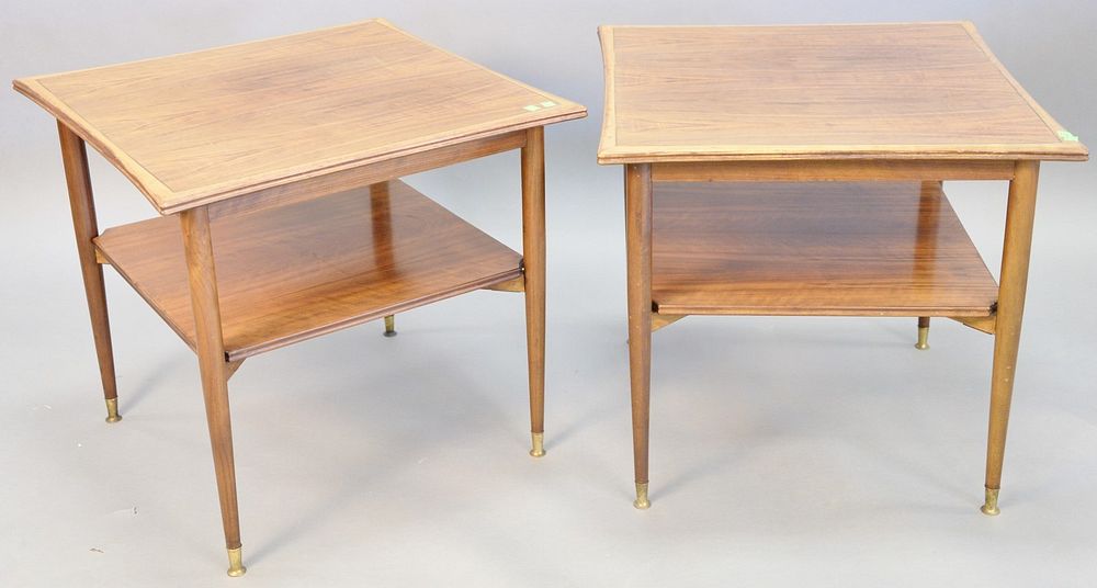 Appraisal: Pair Mid-Century Rosewood end tables h top x Pair Mid-Century