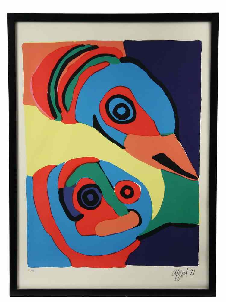 Appraisal: COLOR LITHOGRAPH - Personage avec l'Oiseau by Karel Appel Netherlands