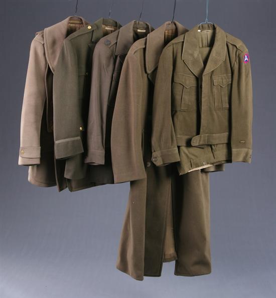 Appraisal: TWO U S ARMY EISENHOWER JACKETS Together with two pairs