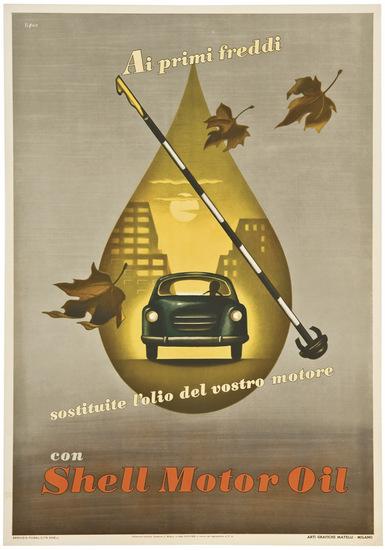 Appraisal: SIONO Oscar SIGNORINI SHELL MOTOR OIL Offset lithograph in colors