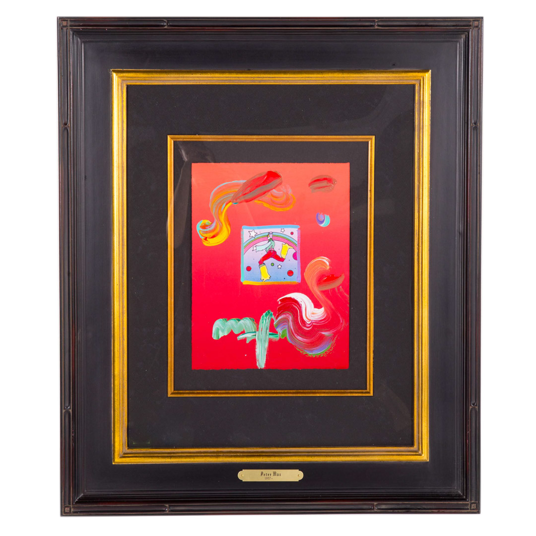 Appraisal: Peter Max Cosmic Jumper mixed media on paper German b