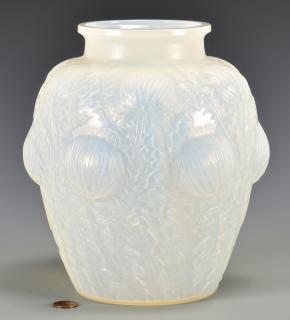 Appraisal: Lalique Domremy Vase Rene Lalique Domremy pattern vase mold blown