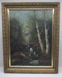 Appraisal: Framed Oil on Canvas Landscape Framed oil on canvas of