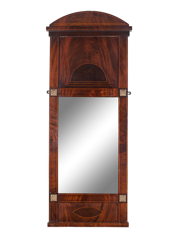 Appraisal: An Empire Style Satinwood Inlaid Mahogany Mirror An Empire Style