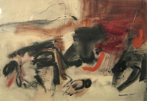 Appraisal: Alexander Nepote American - Abstract in red and black signed