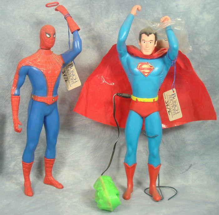 Appraisal: Remco Flying 's Superman and Spiderman action figures inches tall