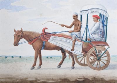 Appraisal: Patna School th Century Indians in a horse and carriage