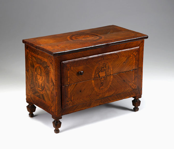 Appraisal: North Italian neoclassical walnut and marquetry miniature commode late th