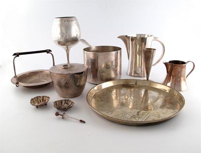 Appraisal: A mixed lot comprising silver items a Victorian goblet in