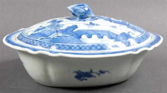 Appraisal: Chinese Export Canton porcelain lozenge-shaped vegetable dish second half- th