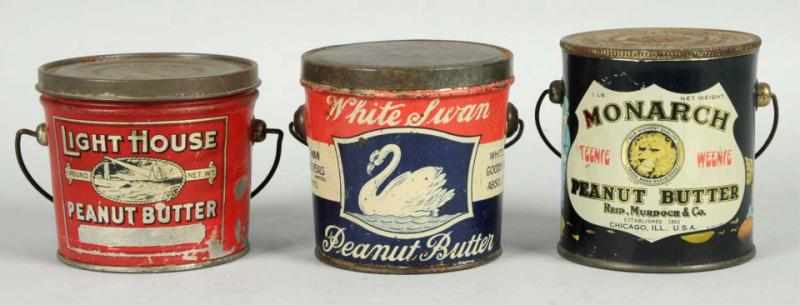 Appraisal: Lot of Peanut Butter Pails with Handles Average wear Condition