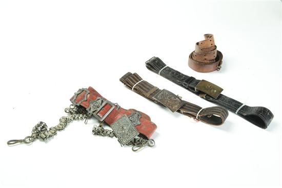 Appraisal: THREE BELTS AND A SLING Includes an Indian Wars-era officer's