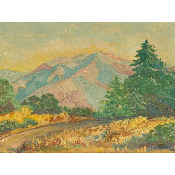 Appraisal: Edna Bristow American th Century California Mountains pair of paintings