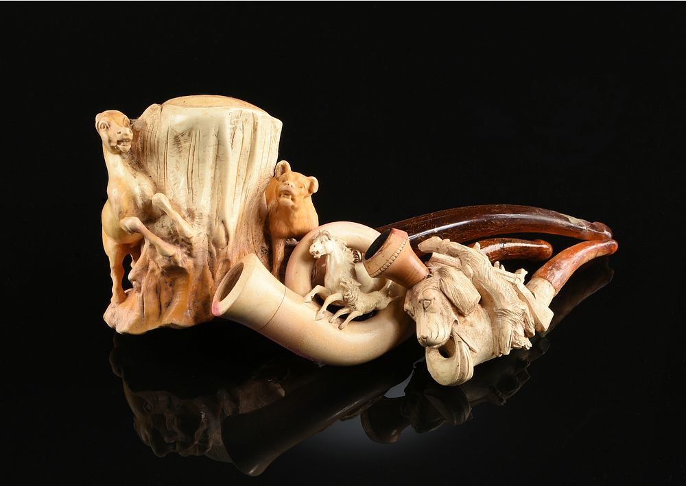 Appraisal: A GROUP OF FOUR MEERSCHAUM PIPES LATE TH EARLY TH