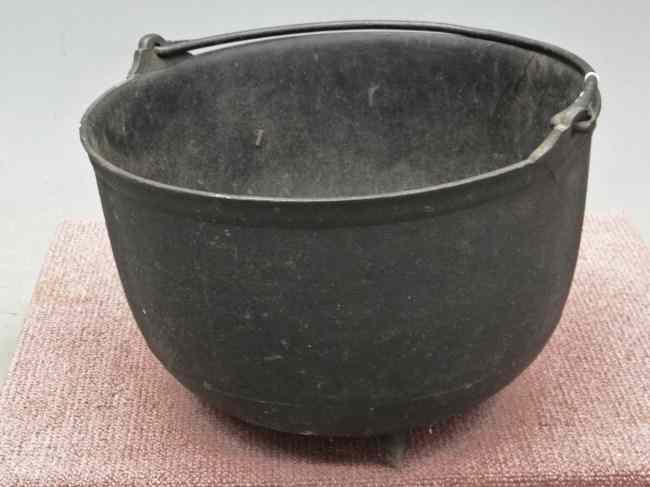 Appraisal: th c cast iron cauldron '' Diameter '' Ht Provenance