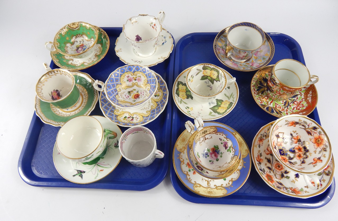 Appraisal: Early to mid thC porcelain tea cups and saucers coffee