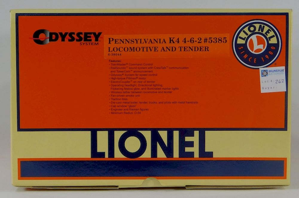 Appraisal: Lionel Pennsylvania K Locomotive Tender Train United States Contemporary O