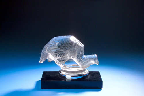 Appraisal: R LALIQUE Automobile hood ornament mascot Pintade clear and frosted