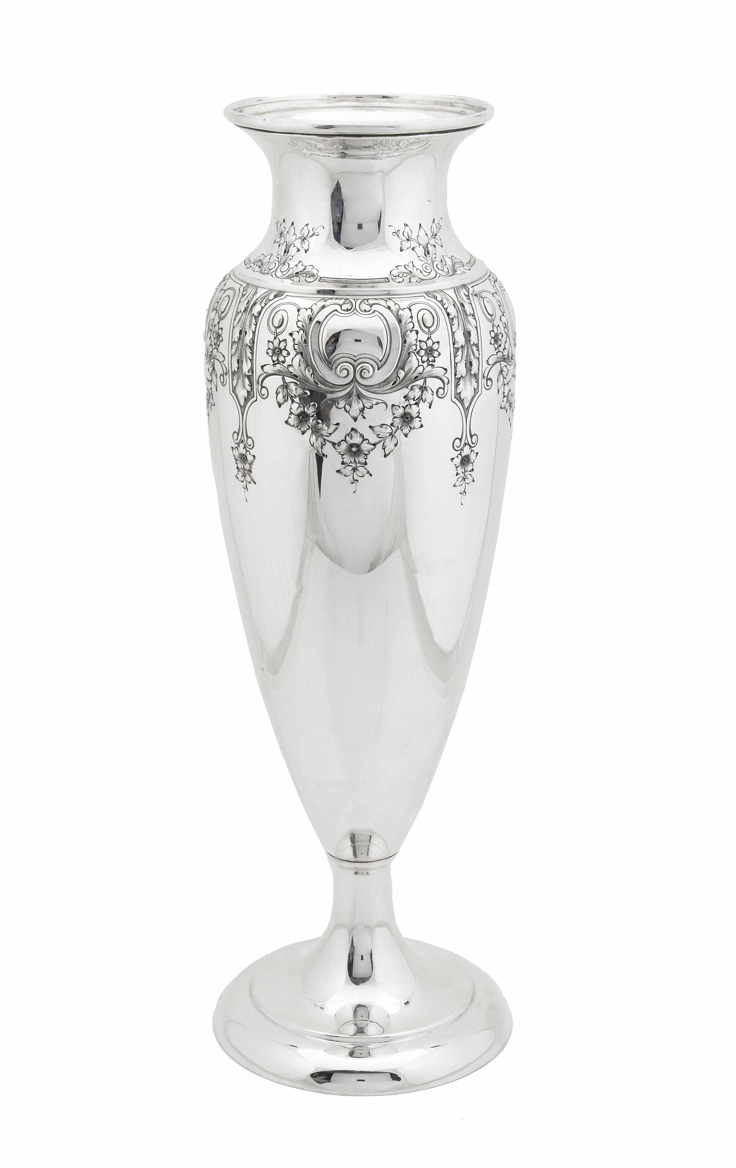 Appraisal: A large American sterling silver vase Dominick Haff with maker's