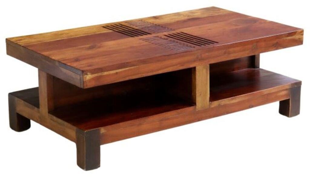 Appraisal: Modern coffee table th c rectangular top with intentional tonal