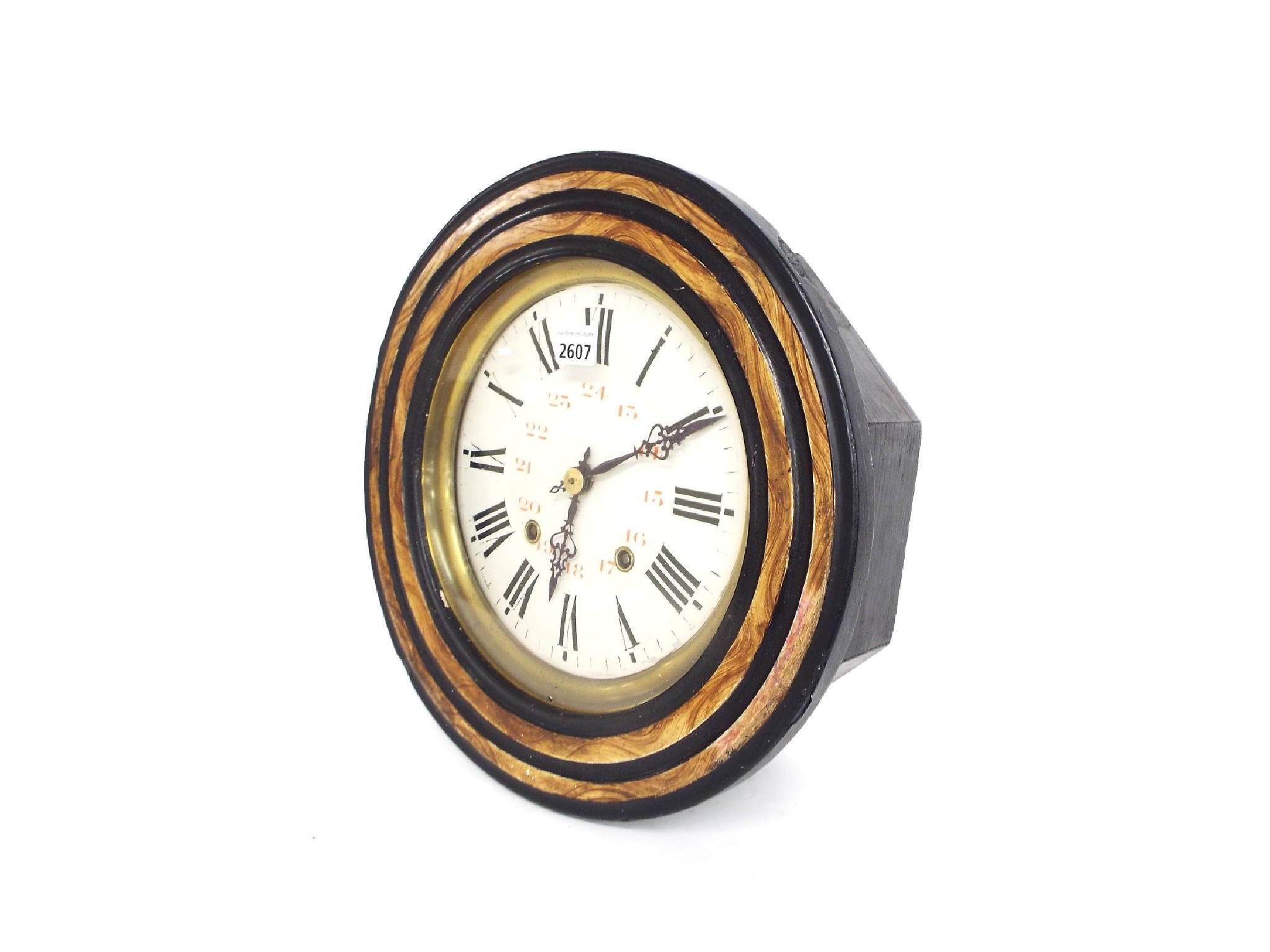 Appraisal: French vineyard type two train wall dial within a turned