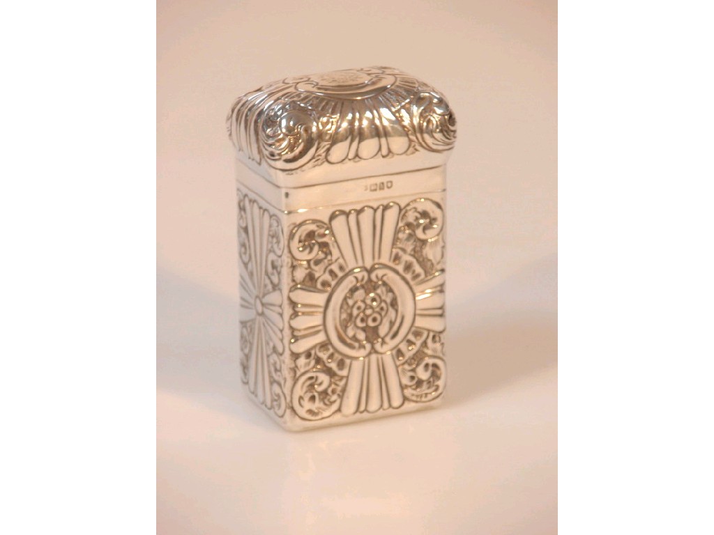 Appraisal: An Edward VII silver rectangular box and cover repouss with