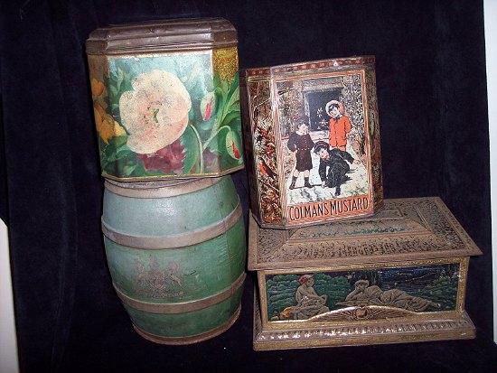 Appraisal: A Colman's mustard lb barrel tin cm high and three