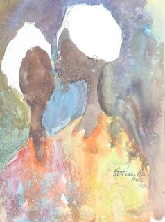 Appraisal: Malcolm Brown American th c African Women Watercolor Signed lower