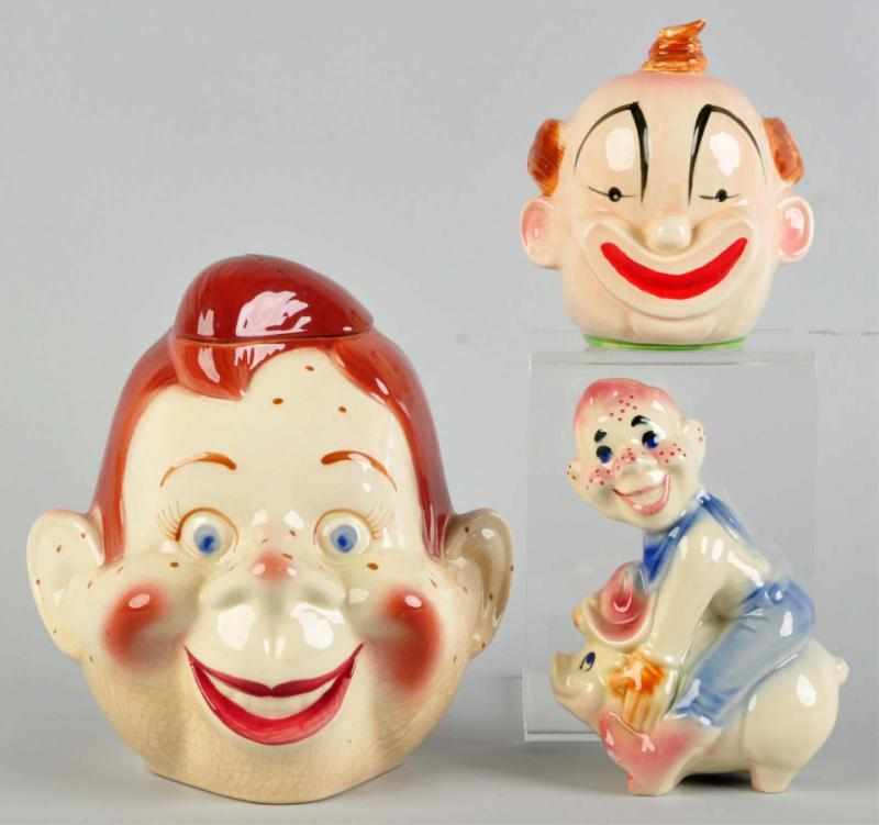 Appraisal: Lot of Ceramic Howdy Doody Items Includes one larger Howdy