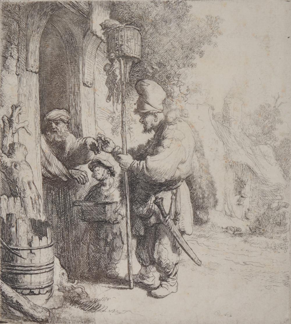 Appraisal: REMBRANDT VAN RIJN Dutch - The Rat Catcher B etching