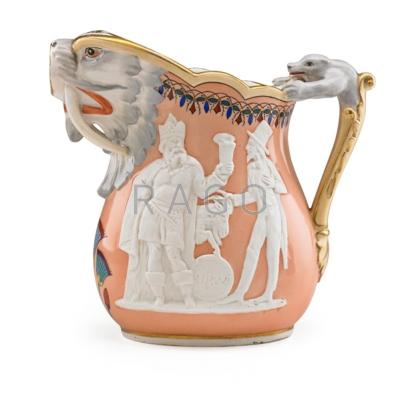 Appraisal: KARL MUELLER - UNION PORCELAIN WORKS Glazed porcelain pitcher Heathen