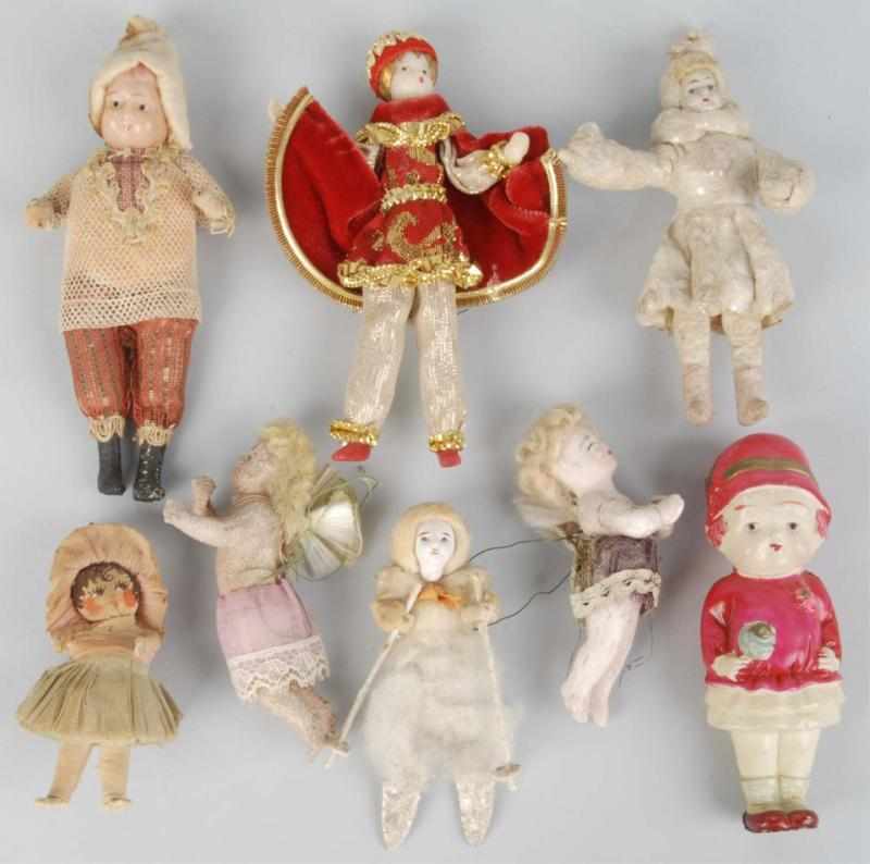 Appraisal: Lot of Figural Child Christmas Ornaments Description Includes two wax