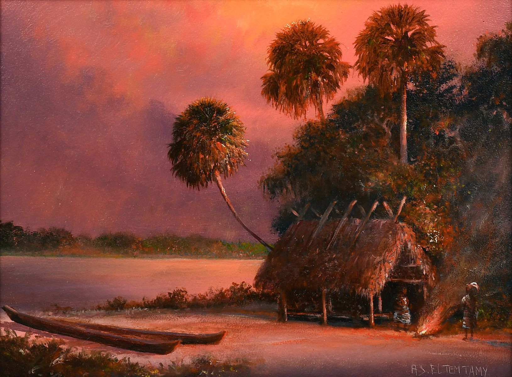 Appraisal: ELTEMTAMY Ahmed S Kuwait b Florida Highwaymen Sunset River Scene