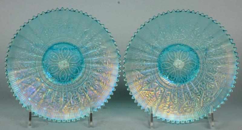 Appraisal: Lot of Northwood Carnival Glass Plates Ice blue hearts and